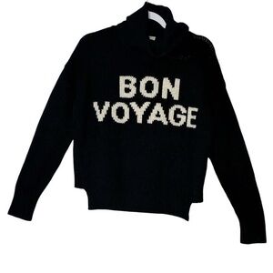 Madewell Black Sweater with White 'Bon Voyage'